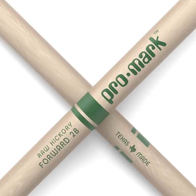 ProMark Classic Forward 2B Raw Hickory Drumsticks, Oval Nylon Tip, One Pair image 5