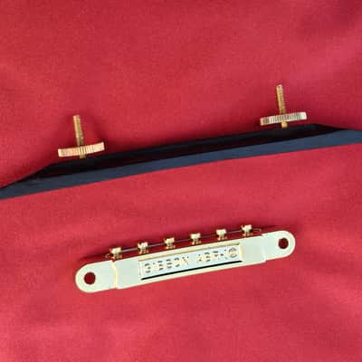 Inlaid ebony Bridge  for Gibson L-5 and high end Archtops Mid 70's - Ebony/Gold image 5