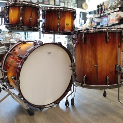 Pearl Limited Edition Masters Maple/Gum 4-Piece Shell Pack 10/12/16/22 (Gloss HoneyBurst over Brazilian Saman) image 7