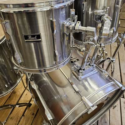 Drum Kit Pearl Export, Brushed Chrome 1980s USED! RKXEP040624 image 4