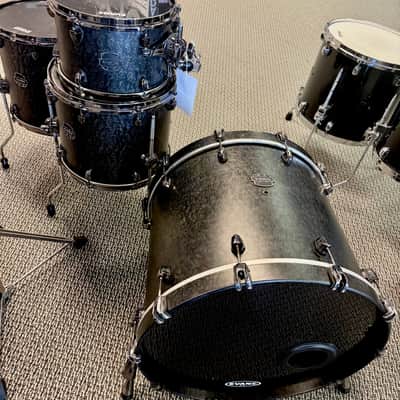 Mapex Saturn V Exotic 4pc Drum Set 12/14/16/22 - Flat Black Maple Burl image 1
