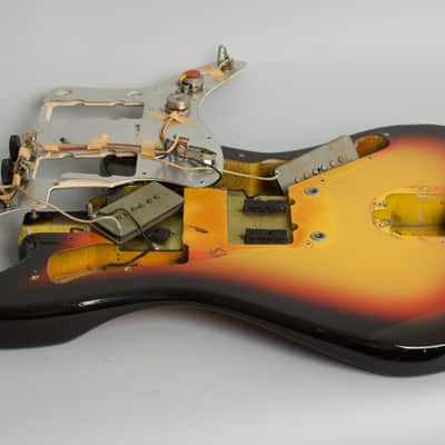Fender Jazzmaster Solid Body Electric Guitar (1966), ser. #153808, original black tolex hard shell case. image 14