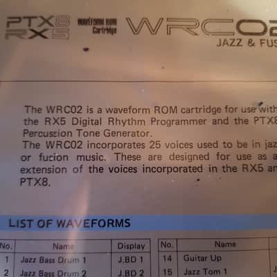Yamaha RX5 WRC02 Jazz & Fusion ROM Waveform Sample Card image 7