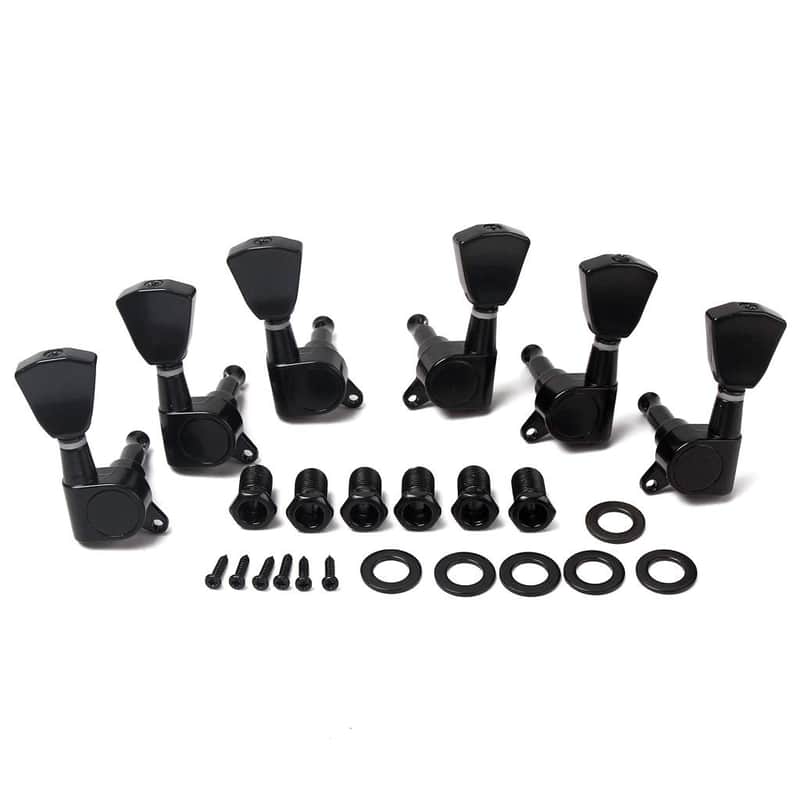 Alnicov Guitar Tuners String Sealed Tuning Key Pegs 3L 3R Machine Heads，With Keystone Knob，For Lp Sg Tl Electric Acoustic Guitars Black image 1