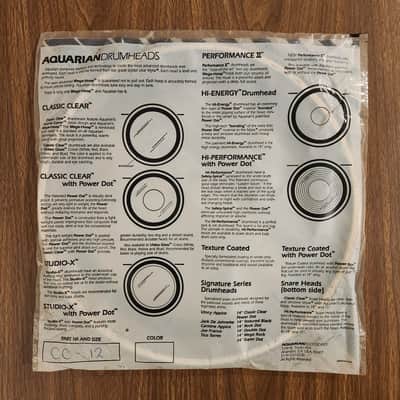 NOS Aquarian Classic Clear 12" Tom Drum Head CC-12 IN SEALED FACTORY BAG image 2