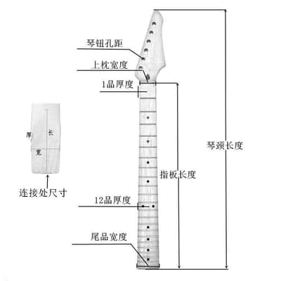 Maple Wood Guitar Neck, 22 Frets, Bats Inlay Fretboard Markers image 15