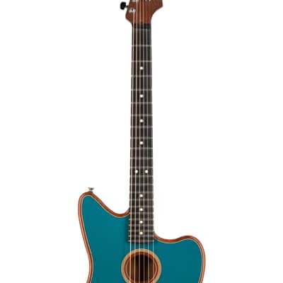 Fender American Acoustasonic Jazzmaster Acoustic Guitar, Ebony FB, Ocean Turquoise, US211XXXX image 6