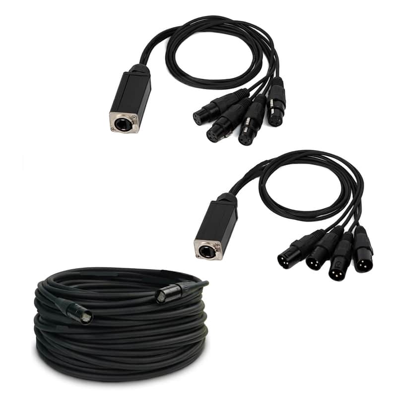 4 Channel 3-pin XLR Snake Cable to Ethercon Cable&CAT6 Shielded Ethercon Cable,50FT image 1