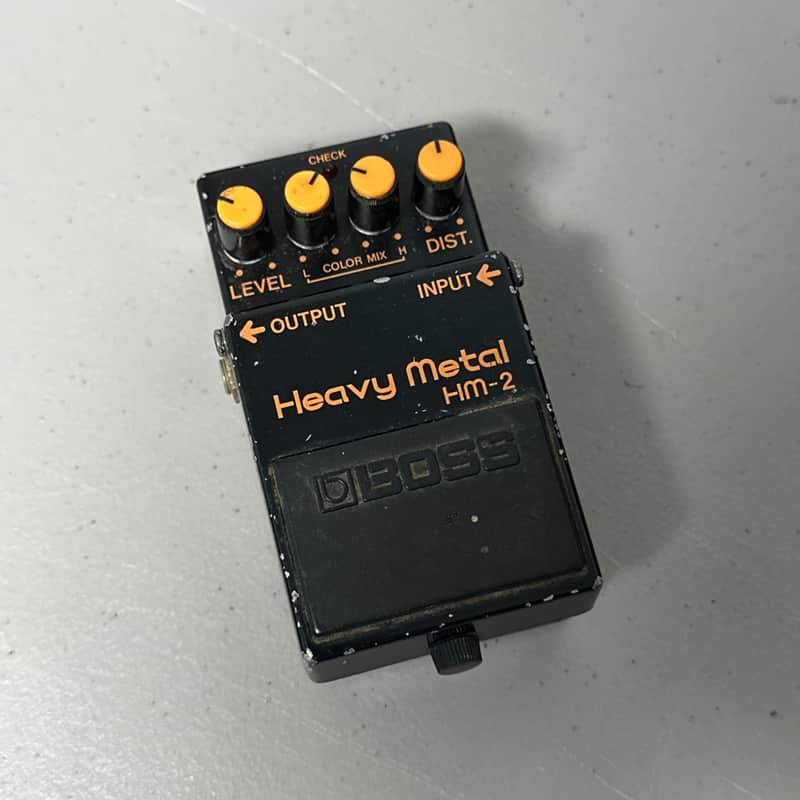 Boss HM-2 Heavy Metal Distortion Guitar Effect Pedal MIJ Vintage 1985 Blk Label image 1