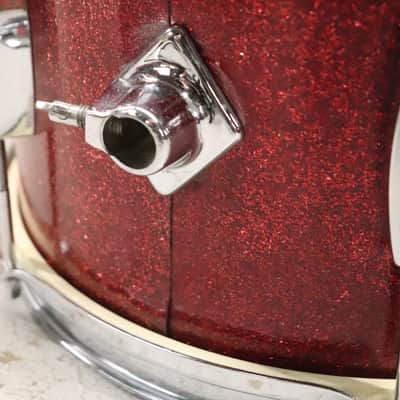 Japanese 8x12" Rack Tom Drum Vintage 1970's Red Sparkle image 3