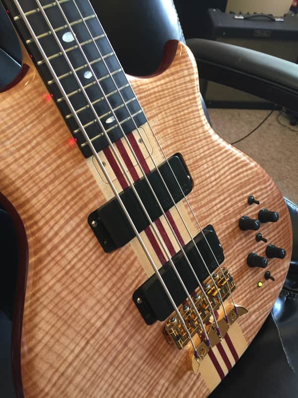 Alembic Mark King Signature Deluxe Balance Custom 5 String Bass 2000 Flame Maple LED's image 1