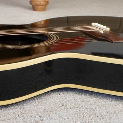 1986 Gibson Black Acoustic Guitar Prototype_(Chet Atkins?)_Thin Body_Sharp Cutaway_Original Case image 10