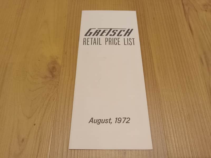 Vintage August 1972 Gretsch Full-Line (Guitar, Drum, Sho-Bud) Price List! image 1