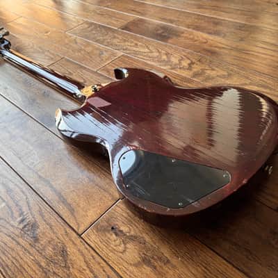 Vintage 1970s Greco SS 600 SG Electric Guitar Oxblood 'Gneco' Maxon Pickups MIJ Japan Matsumoku image 13