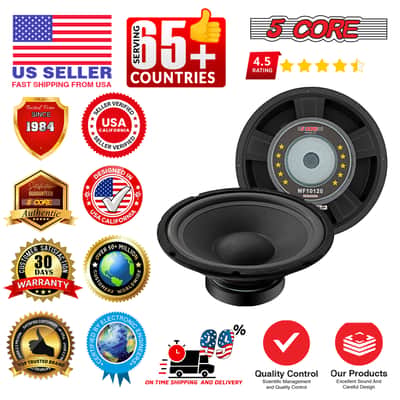 5 Core 10 Inch Subwoofer pair 600W Car Audio Sub Woofer 4 Ohm w Deep Bass Replacement Loud Speaker image 11