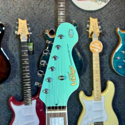 Vintage Guitars V65 30 Anniversary Custom Art Paint “ Surf & Calaveritas” 1 of 1 LTD 2026 - Sea Foam Green image 15