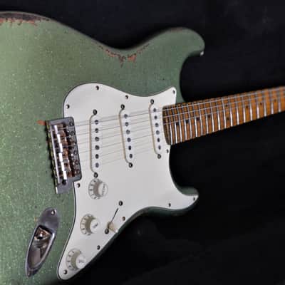 Fender Custom Stratocaster Heavy Relic Lime Green Sparkle CS Texas Specials image 7