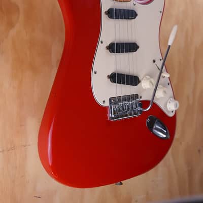 Fender Stratocaster Modified Electric Guitar in Refinished Red, Made in 1974 image 2