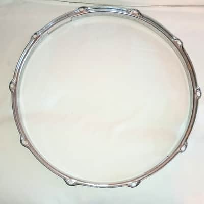 VINTAGE PEARL SNARE DRUM HOOPS PAIR 14"/10L 70's - CHROME - FREE SHIP TO C-USA! image 8