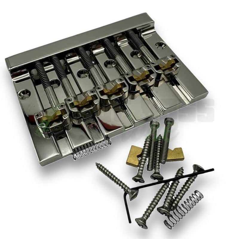 Hipshot MassKicker (Kickass) 5 String Bass Bridge / Mounting Style 1 / Nickel Finish image 1