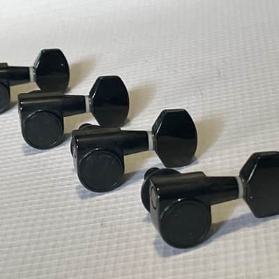 4 - 2000's Indonesian Ibanez RG & S Series Guitar Dual Pin Black Tuning Pegs Tuners Machine Head Incomplete Set