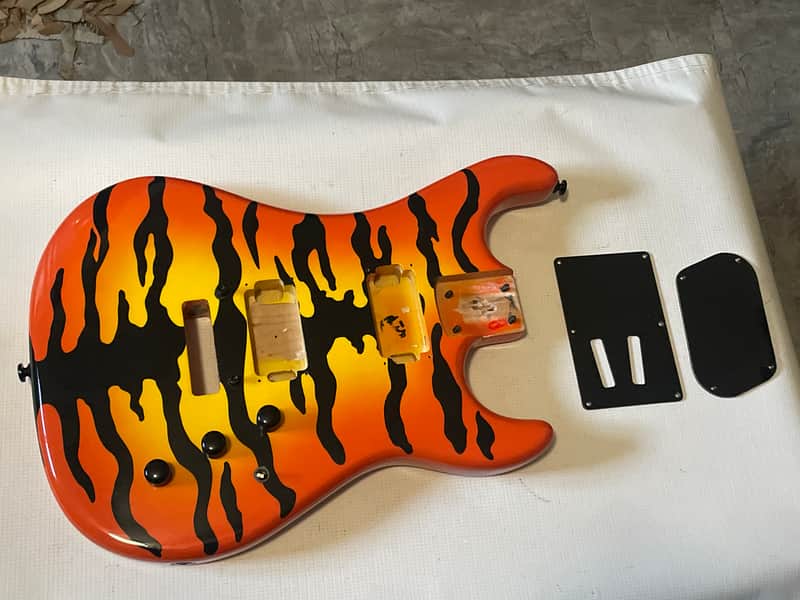 2020 Kramer Pacer Vintage Series Bengal Tiger Stripe Guitar Body Floyd Ready image 1
