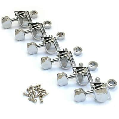 Fender 70s "F" Style Stratocaster /Telecaster Tuning Machines Left-Handed Chrome (6) image 2