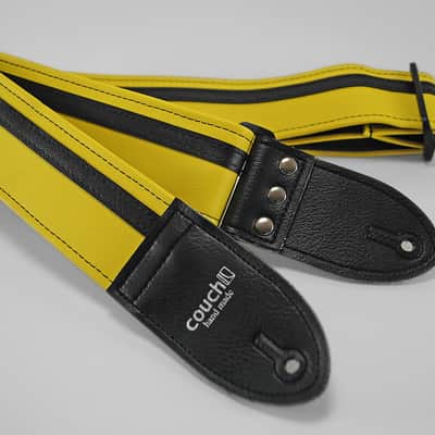 Couch Yellow W/ Black Racer X Guitar Strap image 1