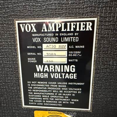 Vox AC-30 TB REV Top Boost 30 Reverb 3-Channel 30-Watt 2x12" Guitar Combo 1970 - 1973 - Black image 10