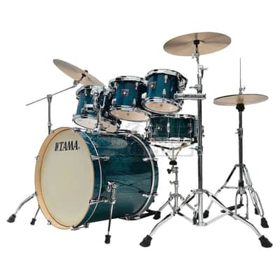 Tama Superstar Classic 7pc Drum Set Gloss Sapphire Lacebark Pine image 2