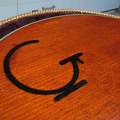 1954 Gretsch 6022 Rancher Jumbo Flat Top Western Orange Early 50s American Vintage 1950's USA G6022 Original Case G Brand Steer Logo Piezo Acoustic-Electric Guitar Spruce Maple Body Country Western Inlays Brazilian Rosewood image 4