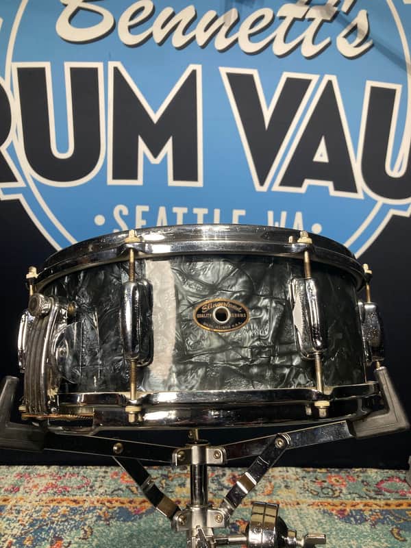 Slingerland -  1960s, 5.5x14" 8-lug 1 Ply Gene Krupa Radio King Model Snare Drum, Clamshell, Black Diamond Pearl image 1