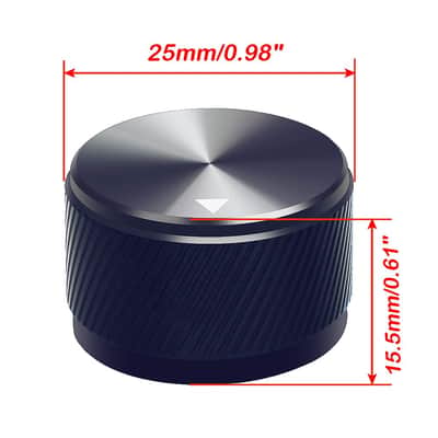 3Pcs Black Guitar Knobs Aluminum Alloy Potentiometer Control Knob Volume Audio Electric Guitar Bass Knob Screw Type 25 x 15.5mm (d*h) KNOB-06-25BK image 2