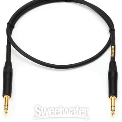 Mogami / Neutrik Mogami GOLD TRS-TRS-03 Balanced 1/4-inch TRS Male to 1/4-inch TRS Male Patch Cable - 31 inch 2022 - Black and gold image 1