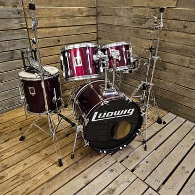 Ludwig Rocker Vintage Drum Kit, Red Inc Chad Smith Snare USED! RKCKK051124 image 3