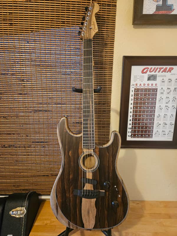 Fender American Acoustasonic Telecaster Exotic Ziricote | Reverb