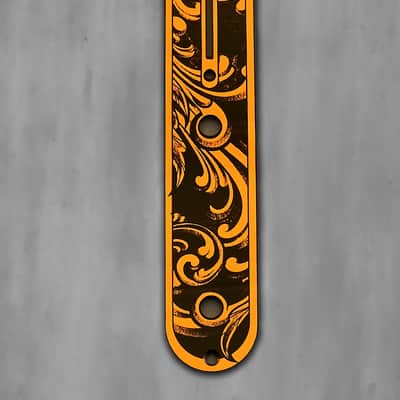 Engraved Toggle Control Plate for Telecaster Style Guitar in Burnt Orange Acrylic Mirror image 2