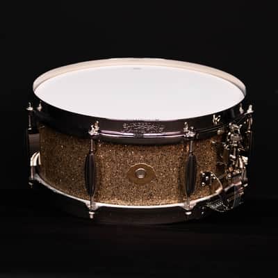 Slingerland 14" x 5.5" Radio King Solid Maple Snare Drum, Gold Glass image 2