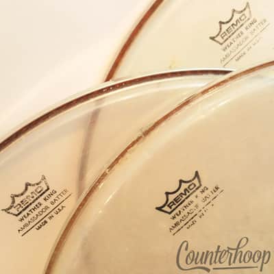 *Remo 3x 16" Floor Tom Drum Heads Ambassador Batter Clear Weather King USA* image 2