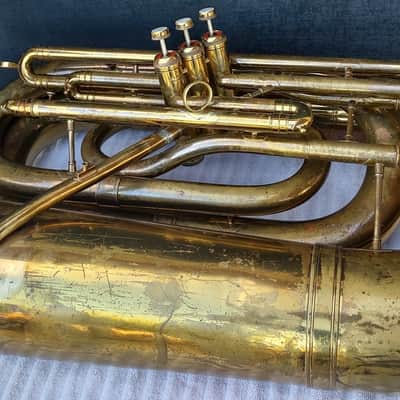 Reynolds Contempora 3v BBb Recording Tuba ~1959 - Lacquer & raw brass image 12