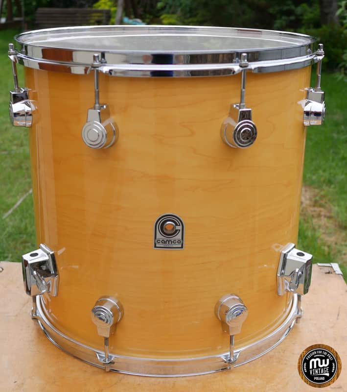 Camco Hoshino Floor Tom 16" x 16" Natural Maple EXC image 1