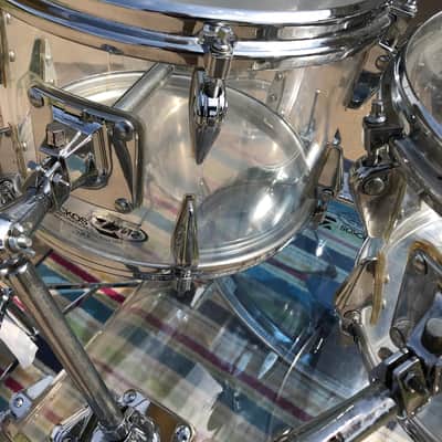7 piece Vintage Zickos Clear Acrylic Drum Set  w/ matching Snare image 17