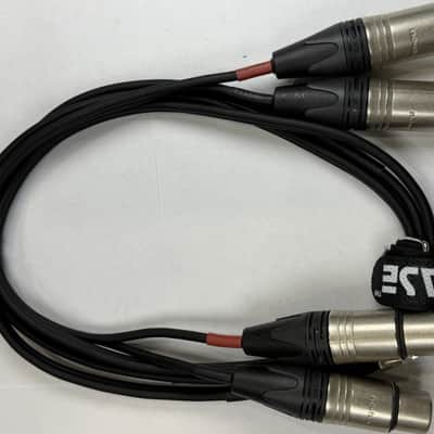 LASE 12 Ft Dual Microphone Cable w Genuine NEUTRIK NC3MXX 3Pin XLR M - NC3FXXX F image 7