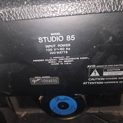 Fender Studio 85 65-Watt 1x12" Solid State Guitar Combo 1988 - 1989 - Black image 5