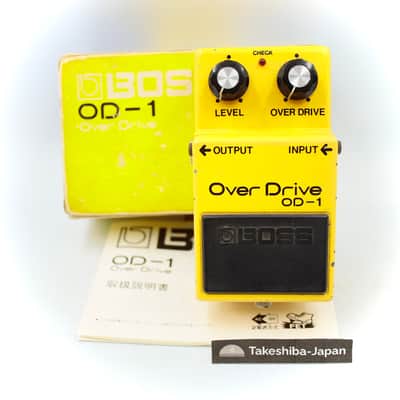 Boss OD-1 Over Drive With Original Box JRC4558D Long Dash Silver Screw 1980 Made in Japan Vintage Guitar Effect Pedal 9200