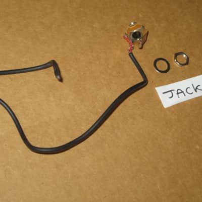 rarely used genuine Ibanez control harness (1 VOL pot B500K, 1 TONE pot A500K w/ capacitor, 1 jack) +main wires & nuts/washers & extra wires [NO switch] (from display piece 2018 Artcore AS-63 (NO: guitar, other parts) Metric, 18 spline coarse split shaft image 12