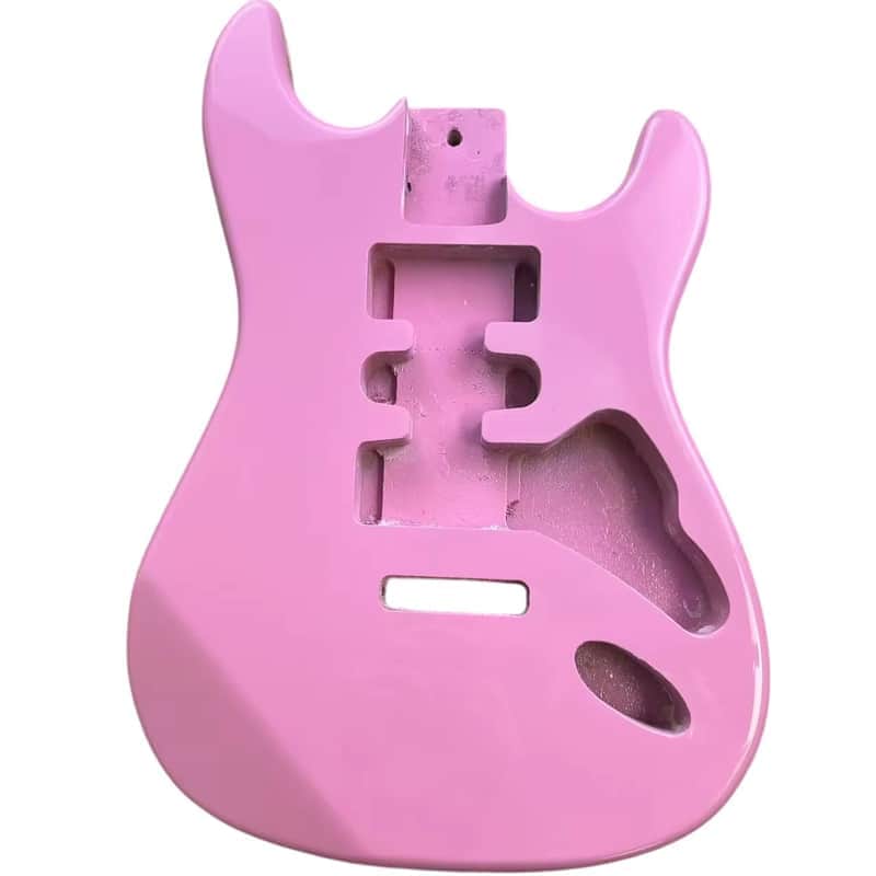Pink Guitar Solid Strat Style Poplar Wood Body image 1