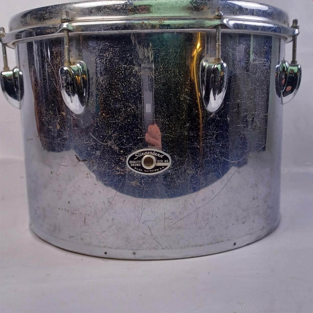 Slingerland 10x14" 3Ply Chrome Over Wood Concert Tom Drum Sound King 70s USA COW — main photograph