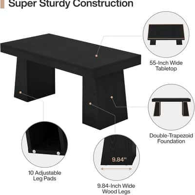 55" Executive Music Producer Desk – Black Minimalist Studio Workstation for Home Studios & Creative Professionals image 3