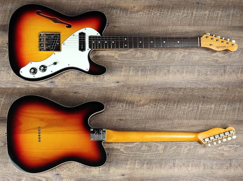 MyDream Stratocaster Custom Built - Sunburst Thinline Charlie Christian Freeway image 1